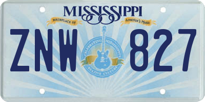 MS license plate ZNW827