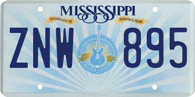 MS license plate ZNW895