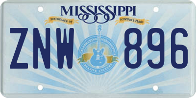 MS license plate ZNW896