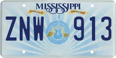 MS license plate ZNW913