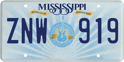 MS license plate ZNW919