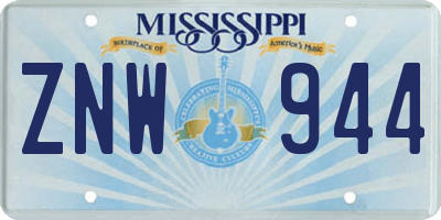 MS license plate ZNW944
