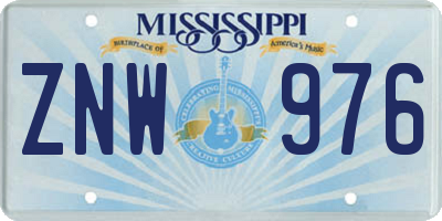 MS license plate ZNW976