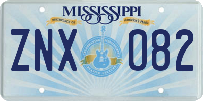 MS license plate ZNX082
