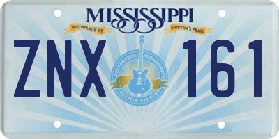 MS license plate ZNX161