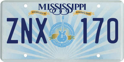 MS license plate ZNX170