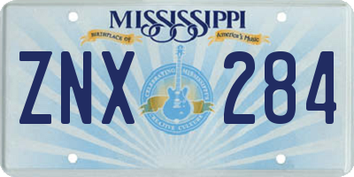 MS license plate ZNX284