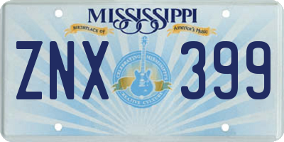 MS license plate ZNX399