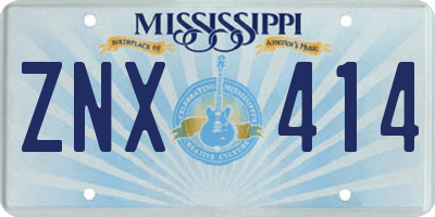 MS license plate ZNX414