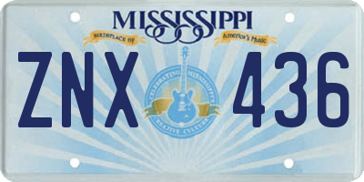MS license plate ZNX436
