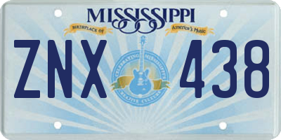 MS license plate ZNX438