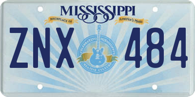 MS license plate ZNX484