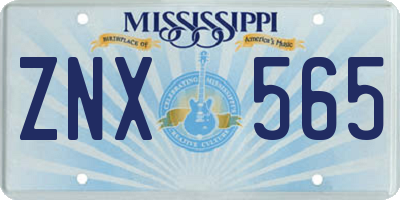 MS license plate ZNX565