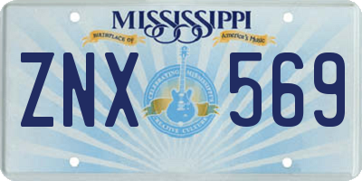 MS license plate ZNX569