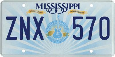 MS license plate ZNX570