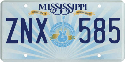 MS license plate ZNX585
