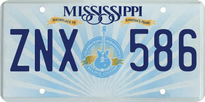 MS license plate ZNX586