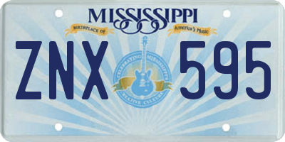 MS license plate ZNX595