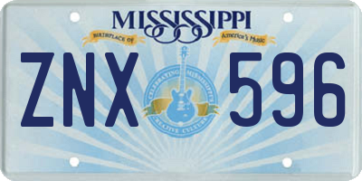 MS license plate ZNX596