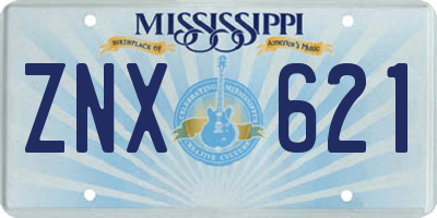 MS license plate ZNX621