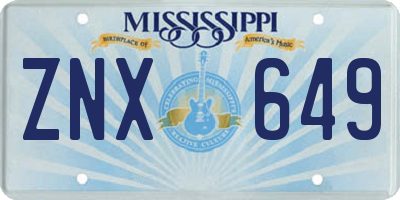 MS license plate ZNX649