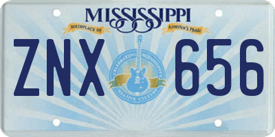 MS license plate ZNX656