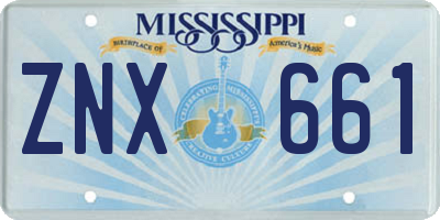 MS license plate ZNX661