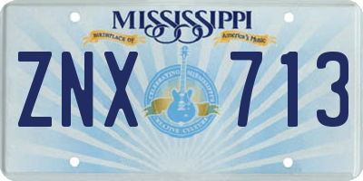 MS license plate ZNX713