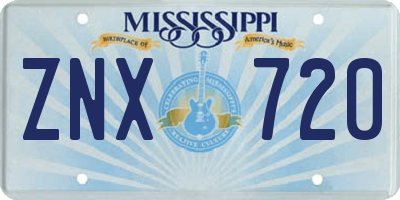 MS license plate ZNX720