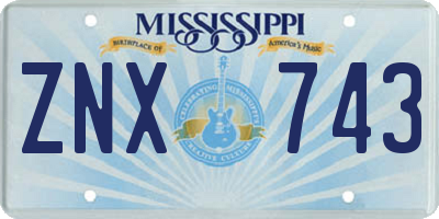 MS license plate ZNX743
