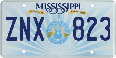 MS license plate ZNX823