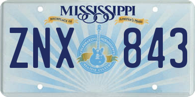 MS license plate ZNX843