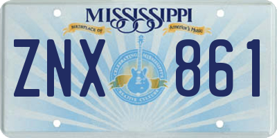 MS license plate ZNX861