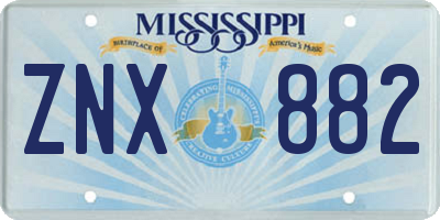 MS license plate ZNX882