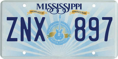 MS license plate ZNX897