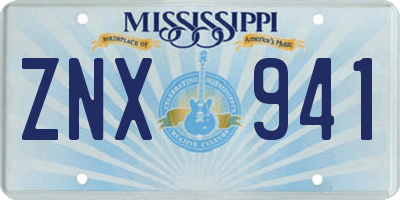 MS license plate ZNX941
