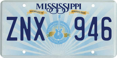 MS license plate ZNX946