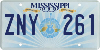 MS license plate ZNY261