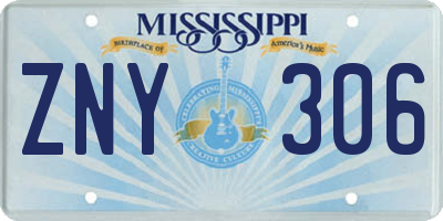 MS license plate ZNY306