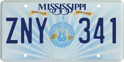 MS license plate ZNY341