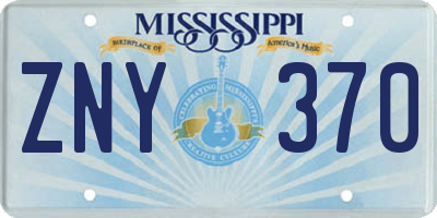 MS license plate ZNY370