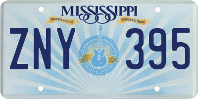 MS license plate ZNY395