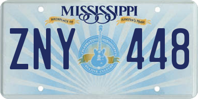 MS license plate ZNY448