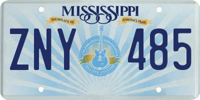 MS license plate ZNY485