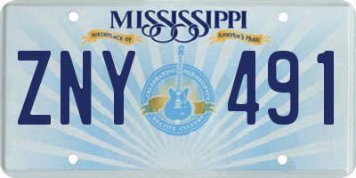 MS license plate ZNY491
