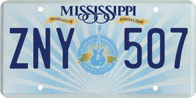 MS license plate ZNY507
