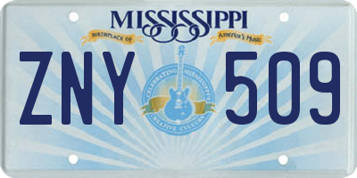 MS license plate ZNY509