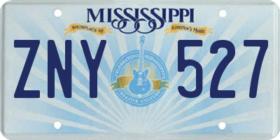 MS license plate ZNY527