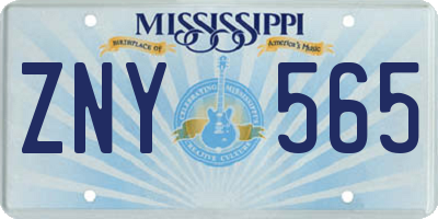 MS license plate ZNY565