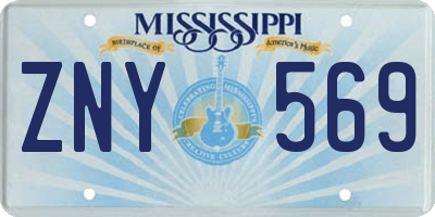 MS license plate ZNY569